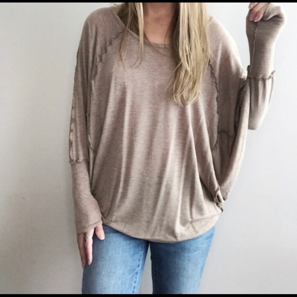 FAB'RIK slouchy oversized dolman sleeve top sz M